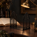 The Bookkeepers | Gothic Metal Bookends | Ornate Library Decor | Dark Academia Bookends | Victorian Bookshelf Decor