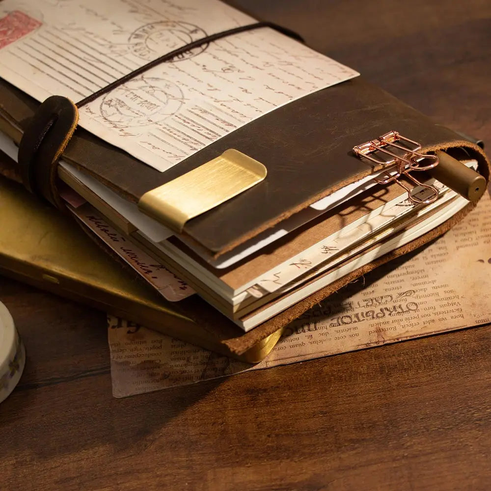 The Traveler's Ledger | Refillable Leather Journal | Vintage Traveler's Notebook | Leather Journal with Refills