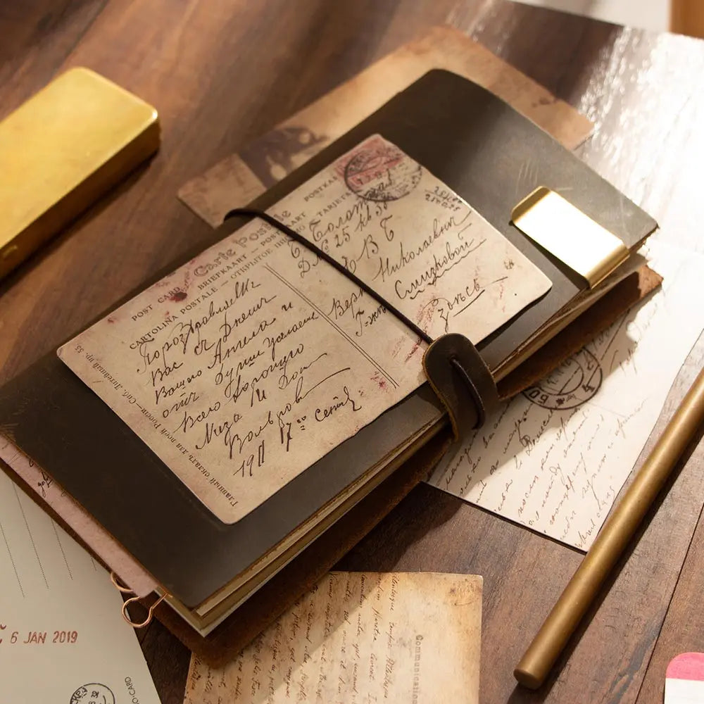 The Traveler's Ledger | Refillable Leather Journal | Vintage Traveler's Notebook | Leather Journal with Refills