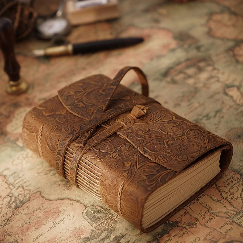 Vintage Leather Journal | Leather-Bound Notebook | Antique Writing & Travel Journal