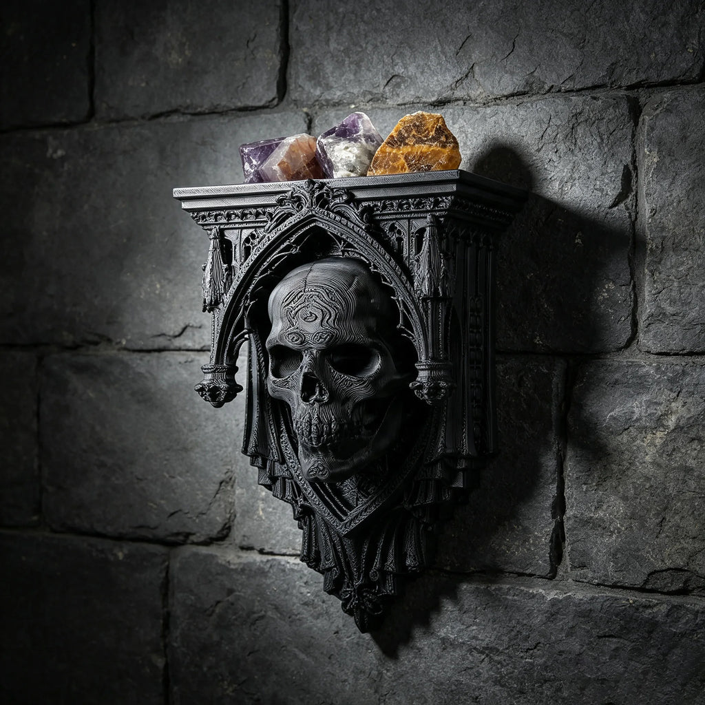 The Reliquary Shelf | Gothic Wall Shelf | Ornate Display Shelf | Dark Academia & Victorian Decor | Witchy Curio Shelf