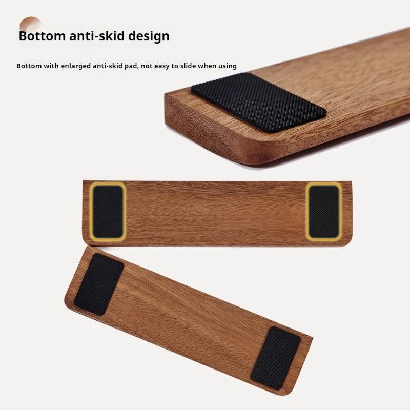 The Woodwright | Solid Walnut Keyboard Wrist Rest | Wooden Desk Accessory | Natural Wood Palm Rest | Dark Academia Office Decor
