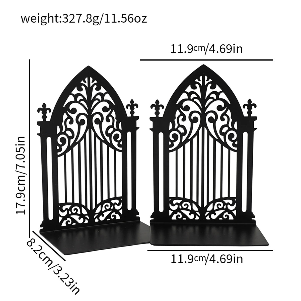 The Bookkeepers | Gothic Metal Bookends | Ornate Library Decor | Dark Academia Bookends | Victorian Bookshelf Decor
