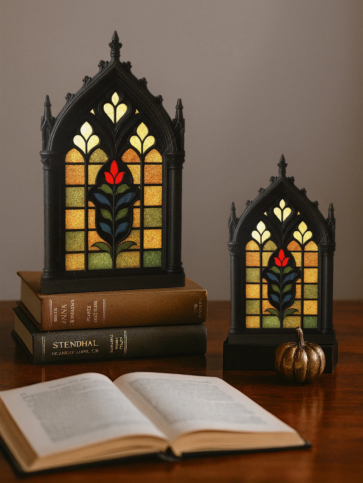 The Rose Window | Gothic Church Window Decor | Wooden Cathedral Window | Dark Academia Home Decor | Victorian Gothic Shelf Accent