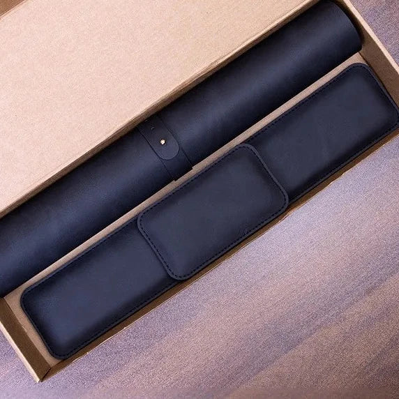 The Correspondent | Leather Desk Mat with Wrist Rest | Gothic Office Desk Pad | Dark Academia Mouse Pad | Executive Desk Accessories
