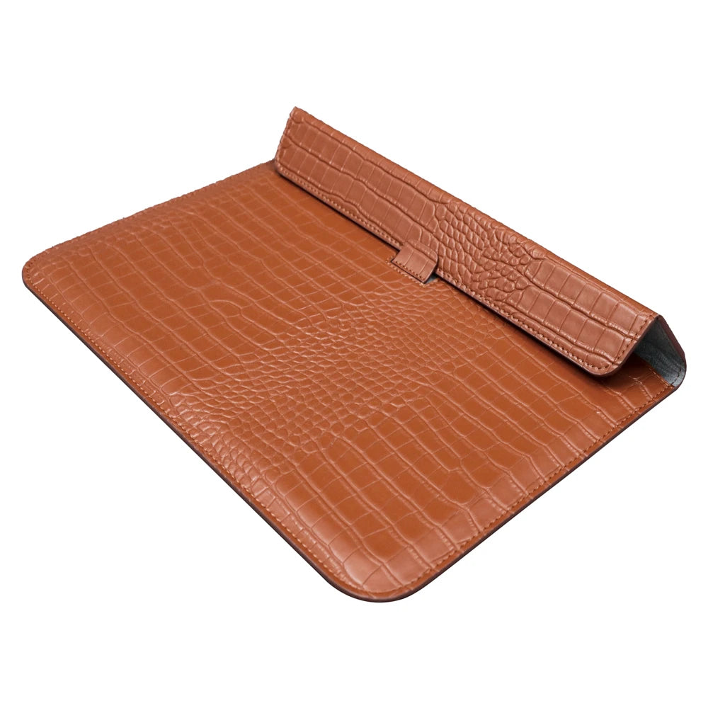 The Folio | PU Leather Laptop Sleeve | Envelope MacBook Case | Minimalist Laptop Cover | Dark Academia Office Accessory