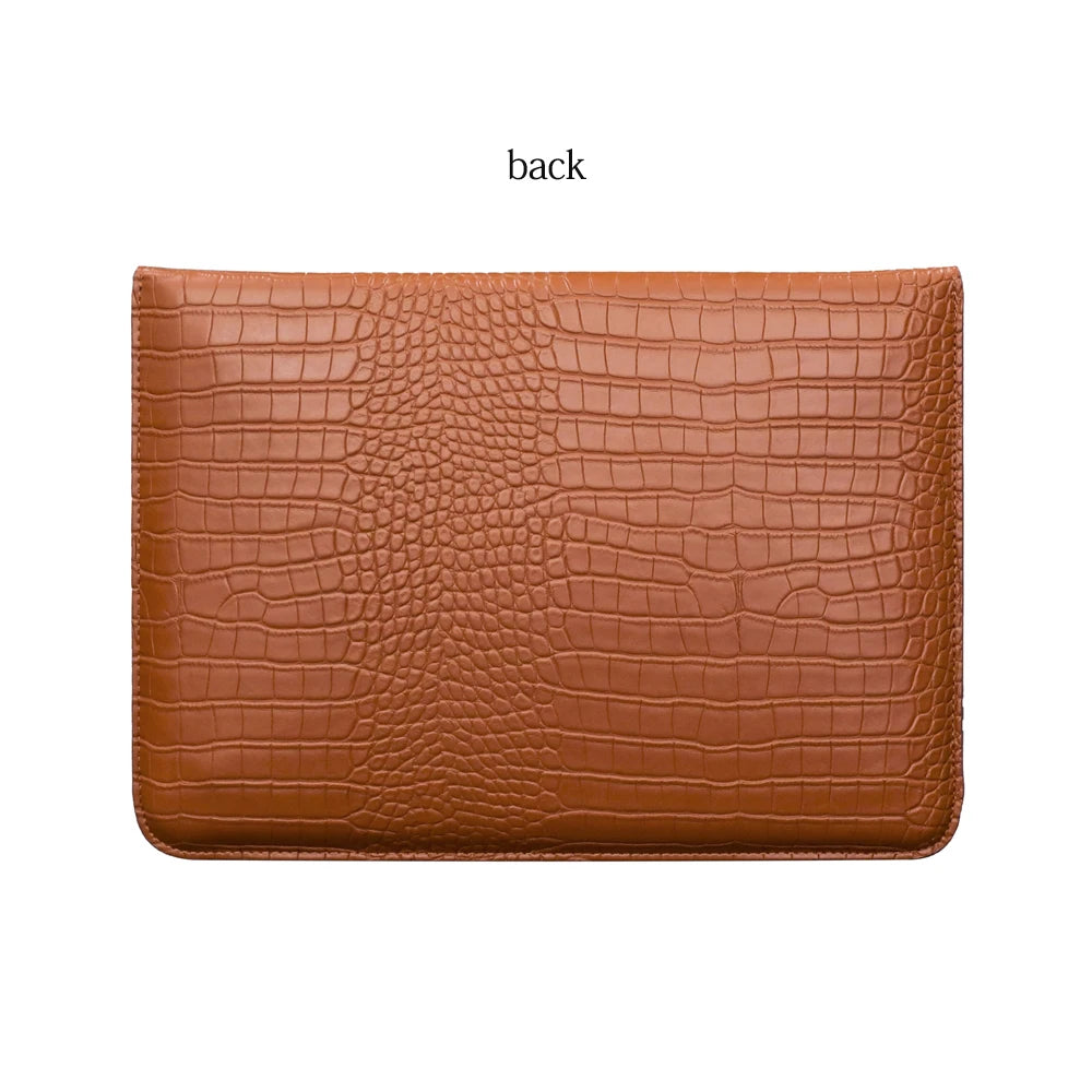 The Folio | PU Leather Laptop Sleeve | Envelope MacBook Case | Minimalist Laptop Cover | Dark Academia Office Accessory