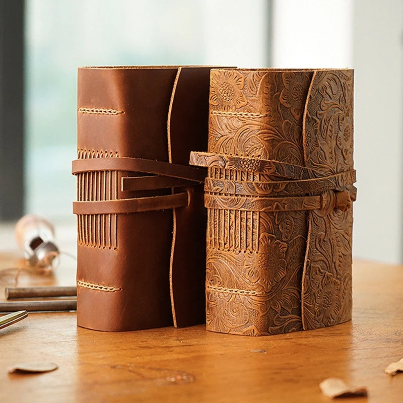Vintage Leather Journal | Leather-Bound Notebook | Antique Writing & Travel Journal