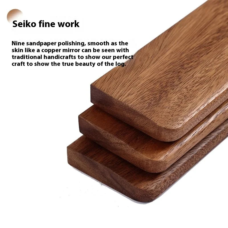 The Woodwright | Solid Walnut Keyboard Wrist Rest | Wooden Desk Accessory | Natural Wood Palm Rest | Dark Academia Office Decor