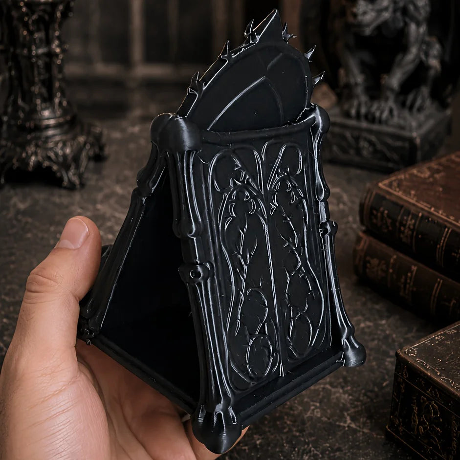 Gothic Phone Stand | Skull & Thorn Desk Accessory | Dark Academia Phone Holder | Gothic Office Decor