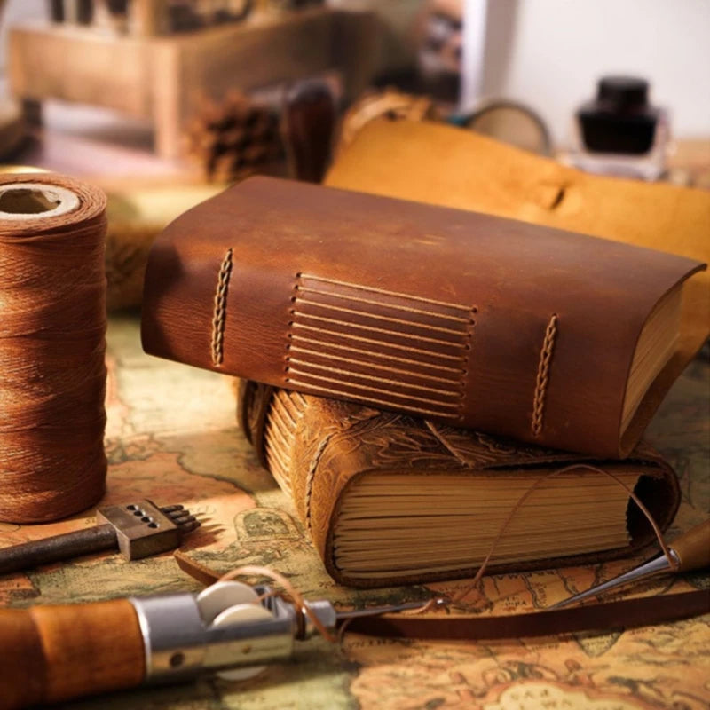 Vintage Leather Journal | Leather-Bound Notebook | Antique Writing & Travel Journal