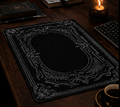 The Nocturne Desk Mat | Gothic Desk Pad | Ornate Black Keyboard & Mouse Mat | Vintage Office Decor