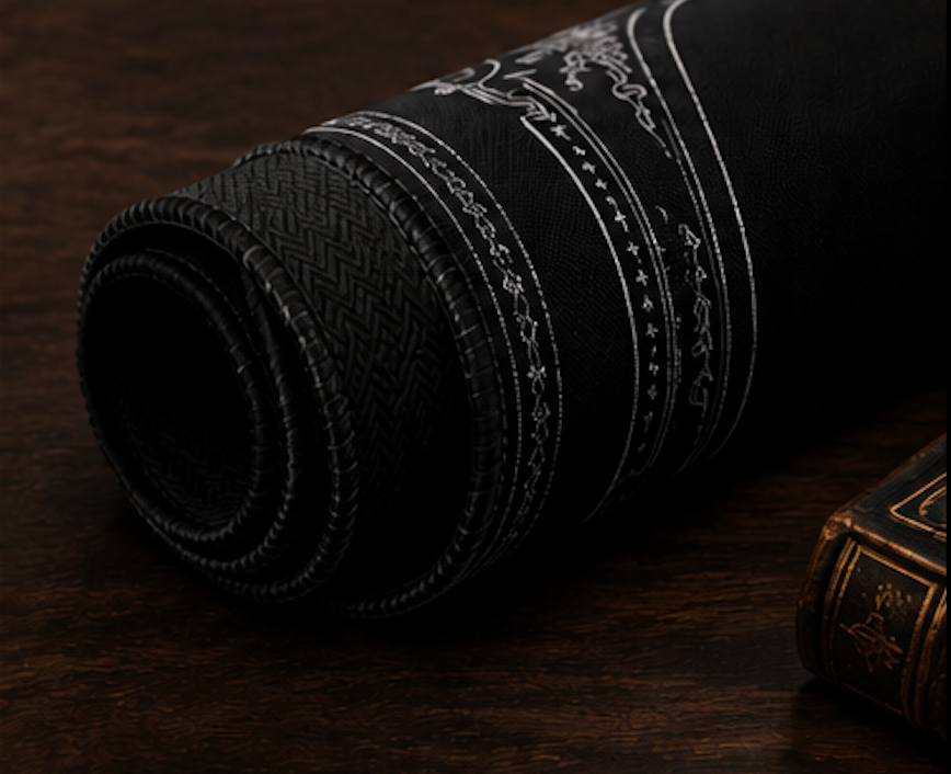 The Nocturne Desk Mat | Gothic Desk Pad | Ornate Black Keyboard & Mouse Mat | Vintage Office Decor