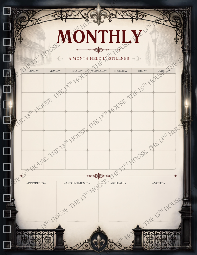 The Midnight Planner - French Quarter Edition | Gothic New Orleans Digital Planner | Vampire Gothic Planner