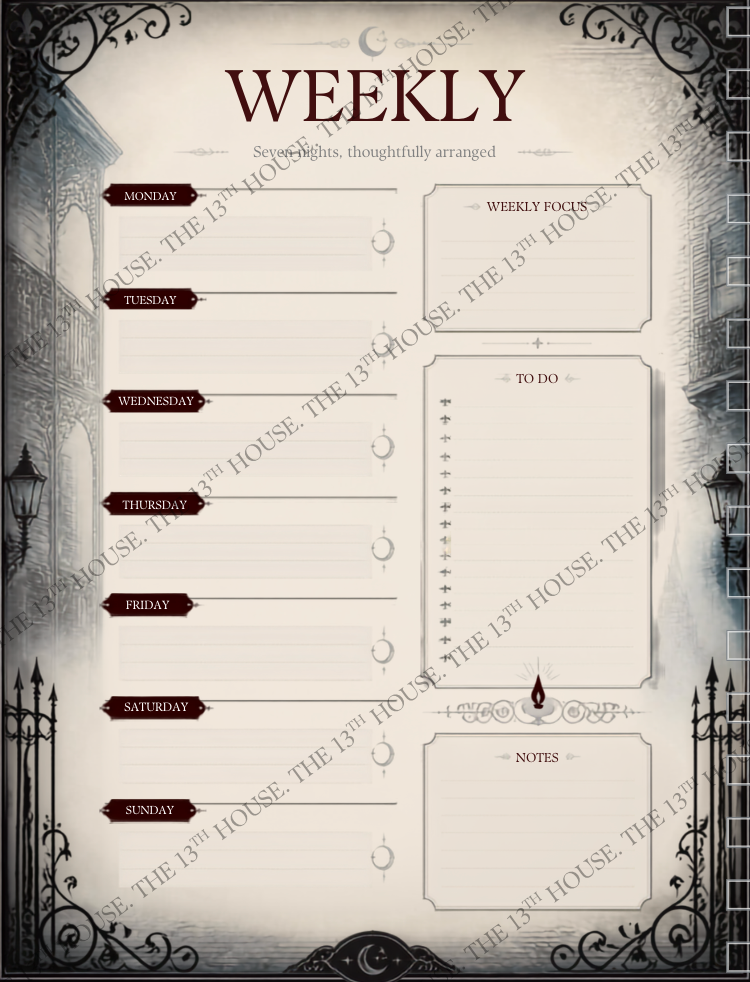 The Midnight Planner - French Quarter Edition | Gothic New Orleans Digital Planner | Vampire Gothic Planner