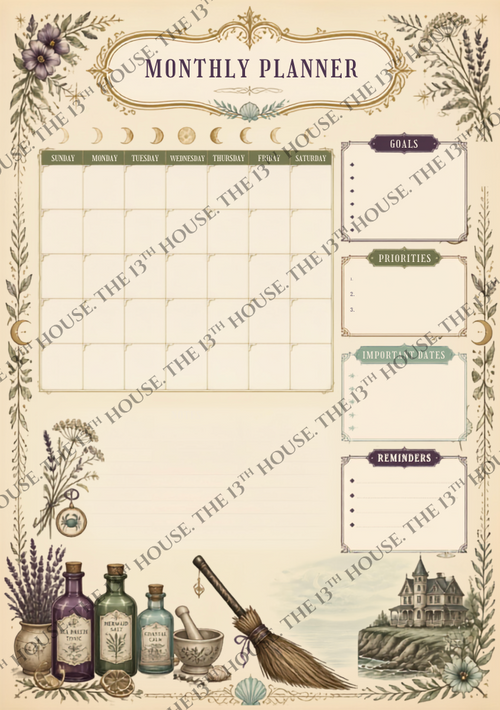 The Midnight Planner - Making Magic Edition| Garden Witch Digital Journal | Moon, Spells & Herbs | GoodNotes Planner