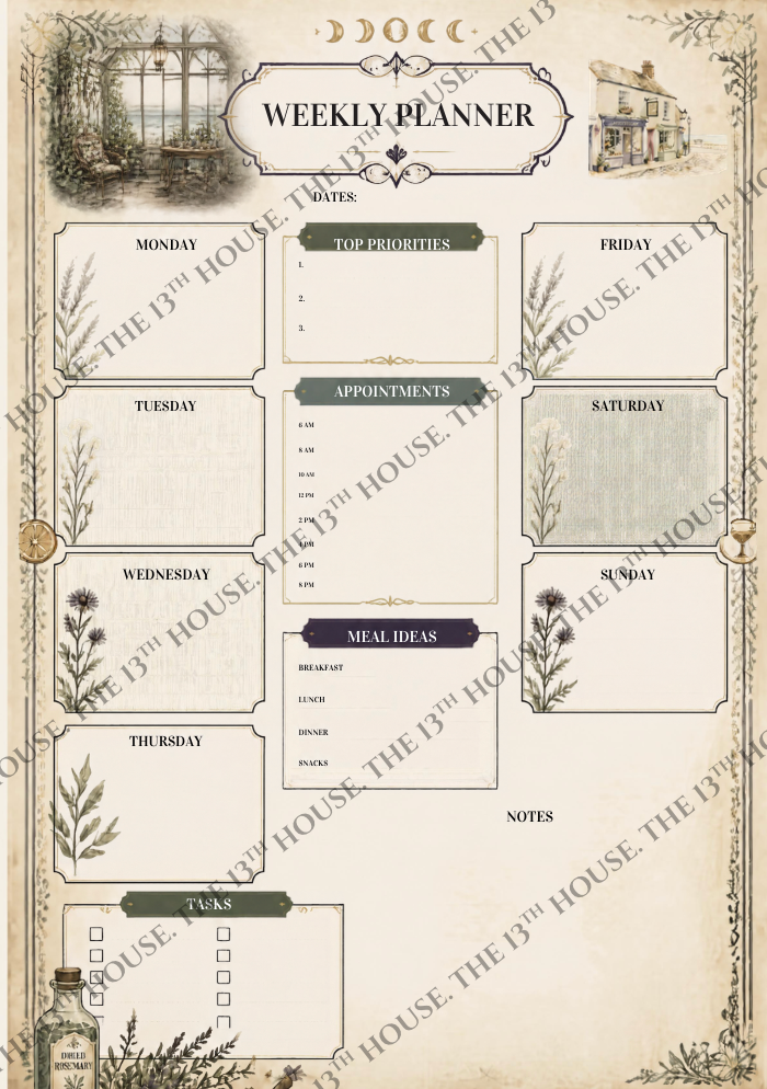 The Midnight Planner - Making Magic Edition| Garden Witch Digital Journal | Moon, Spells & Herbs | GoodNotes Planner
