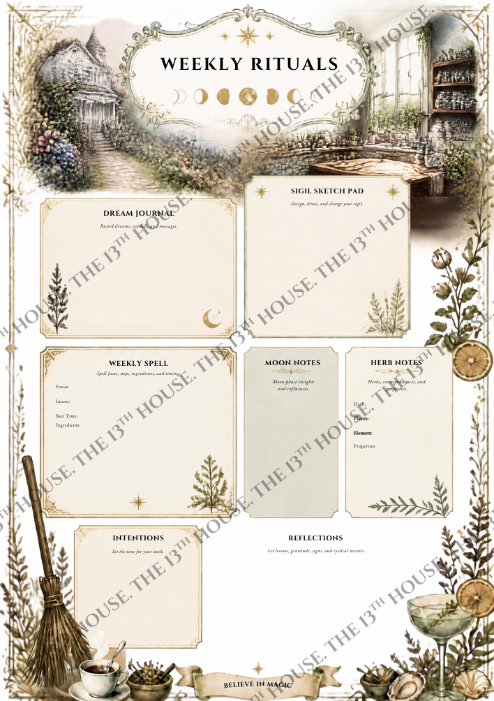 The Midnight Planner - Making Magic Edition| Garden Witch Digital Journal | Moon, Spells & Herbs | GoodNotes Planner