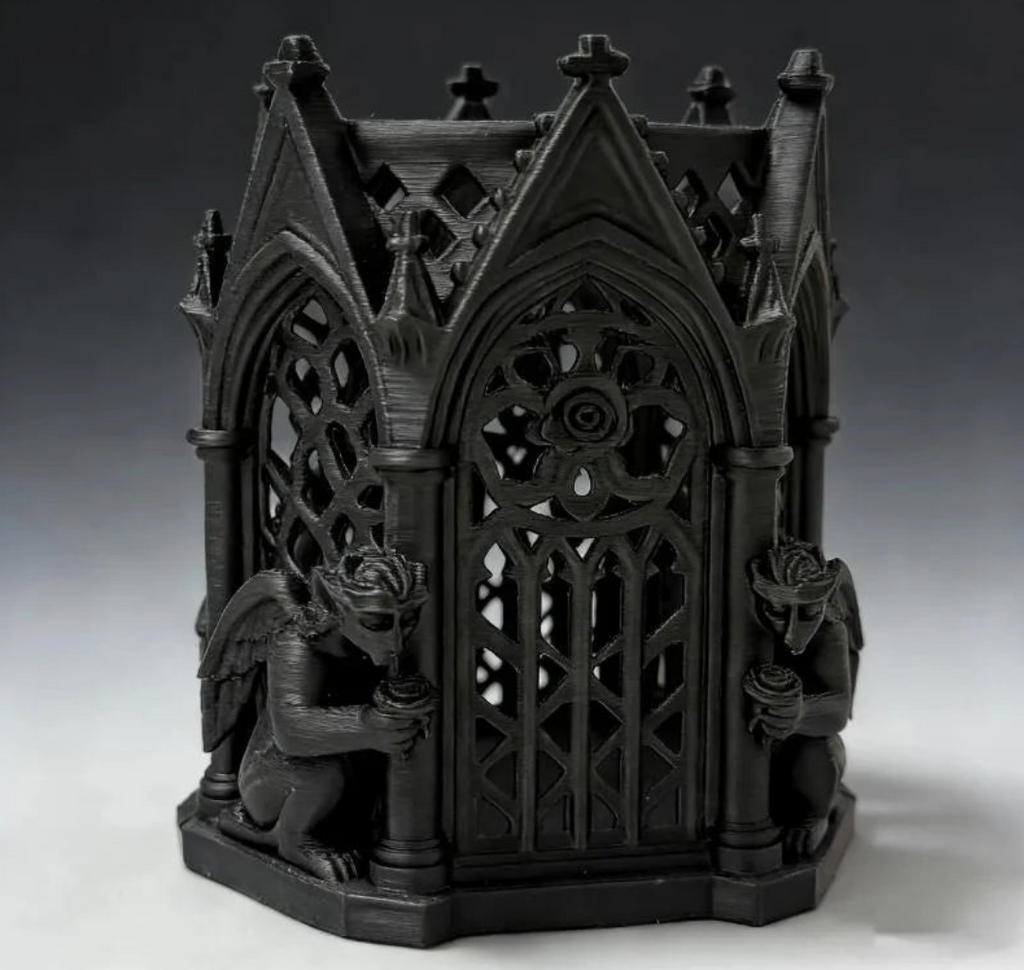 The Scriptorium | Gothic Pen Holder | Cathedral Desk Organizer | Dark Academia Pencil Cup | Gothic Office Decor