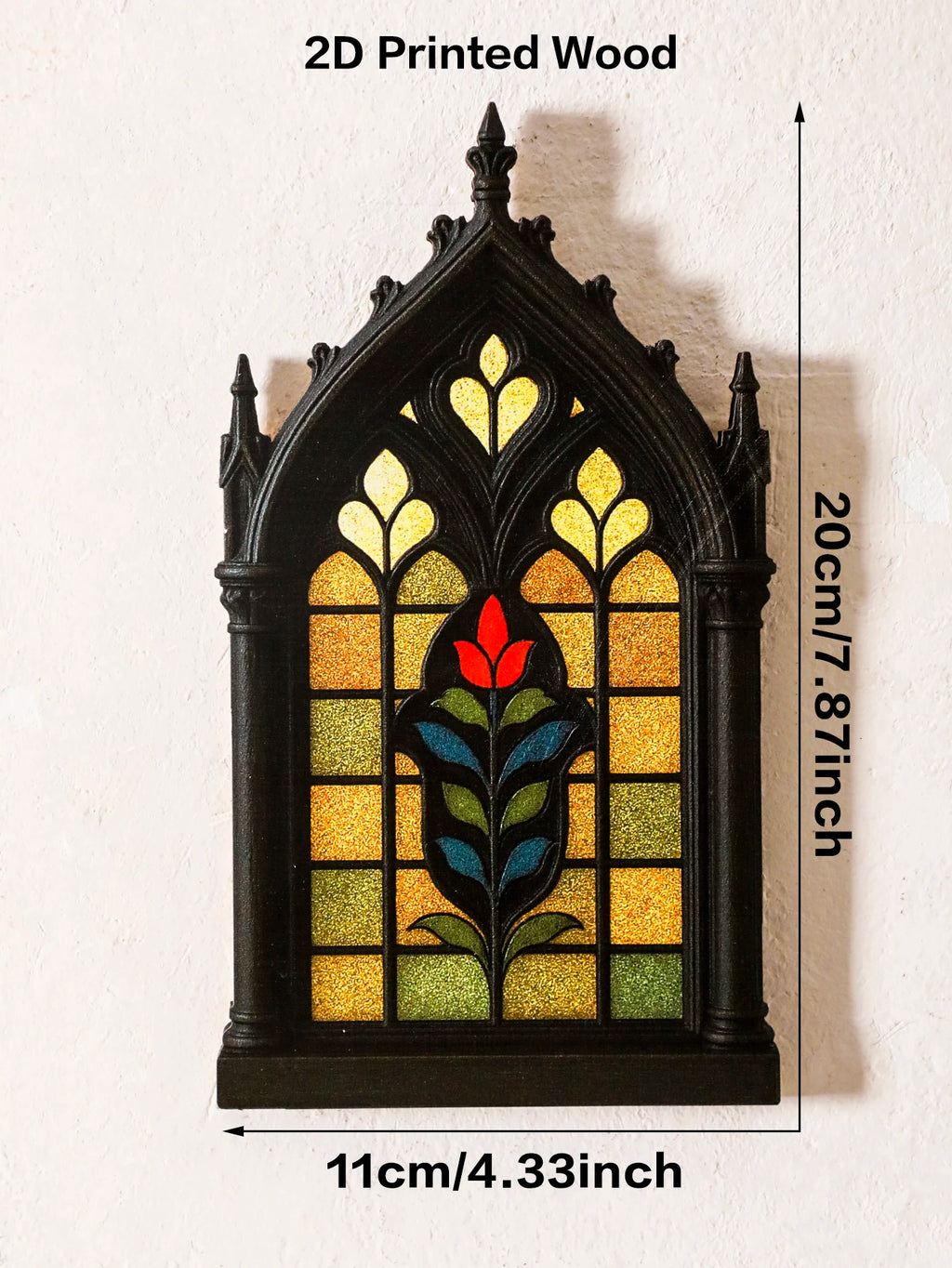 The Rose Window | Gothic Church Window Decor | Wooden Cathedral Window | Dark Academia Home Decor | Victorian Gothic Shelf Accent