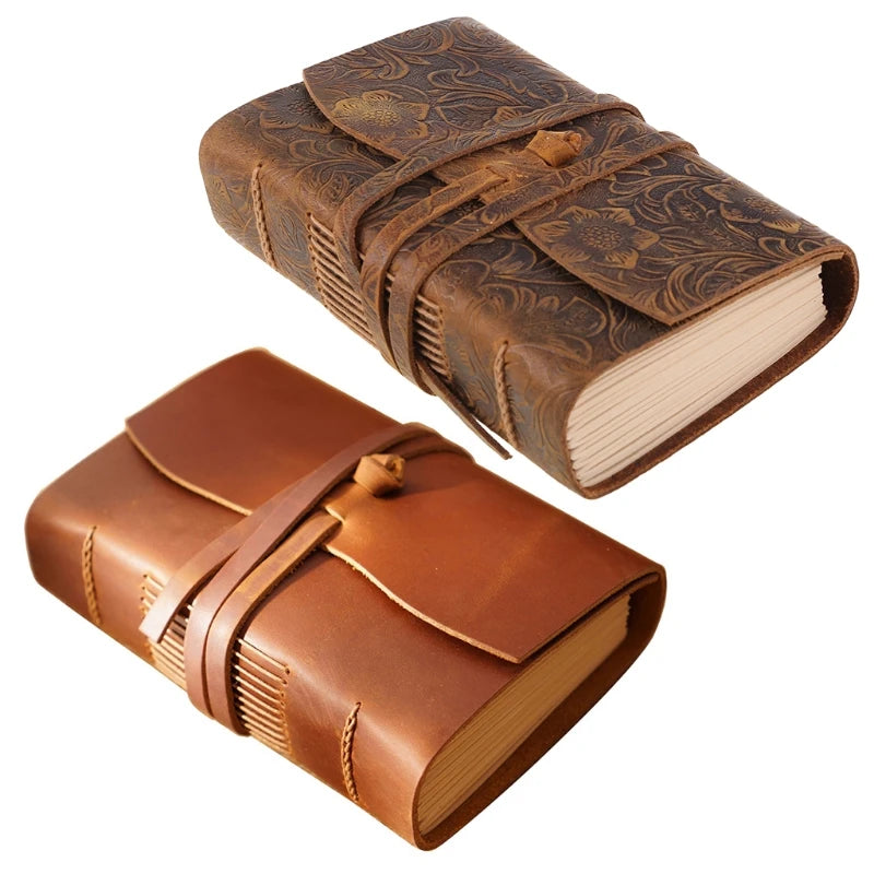 Vintage Leather Journal | Leather-Bound Notebook | Antique Writing & Travel Journal