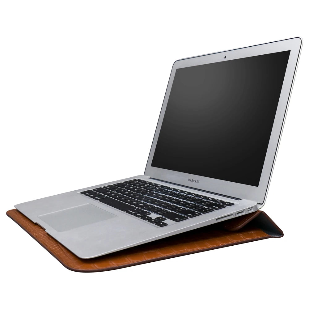 The Folio | PU Leather Laptop Sleeve | Envelope MacBook Case | Minimalist Laptop Cover | Dark Academia Office Accessory