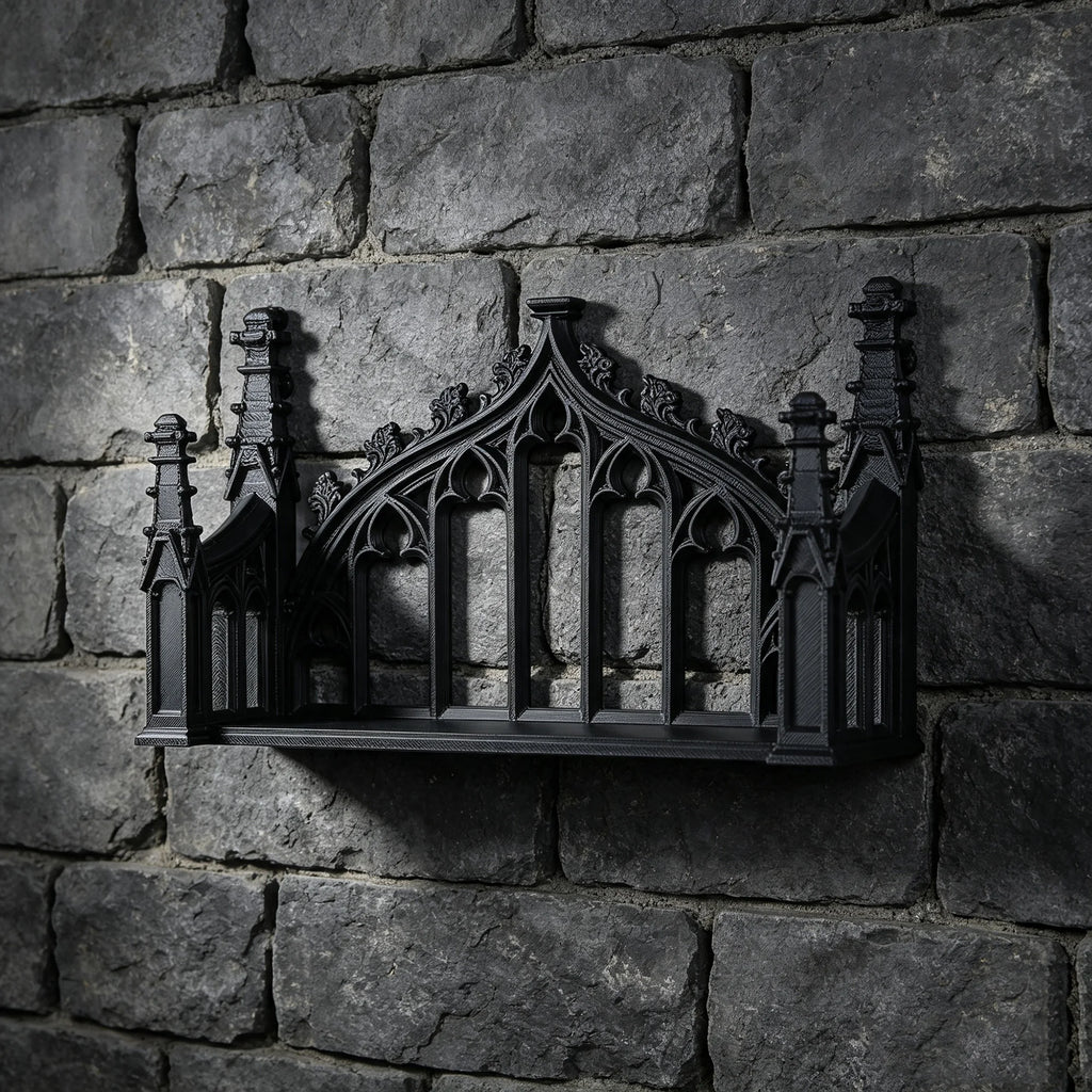 The Reliquary Shelf | Gothic Wall Shelf | Ornate Display Shelf | Dark Academia & Victorian Decor | Witchy Curio Shelf